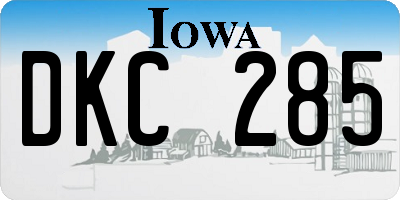 IA license plate DKC285