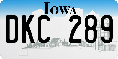 IA license plate DKC289