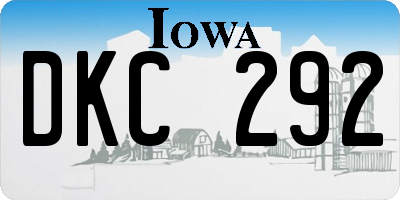 IA license plate DKC292