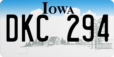IA license plate DKC294