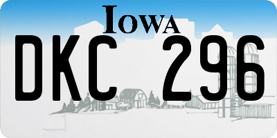 IA license plate DKC296