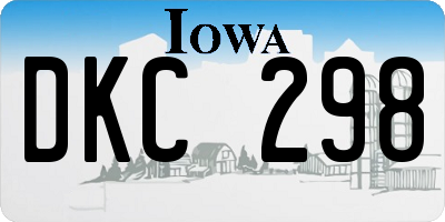 IA license plate DKC298