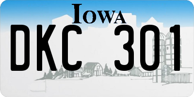 IA license plate DKC301