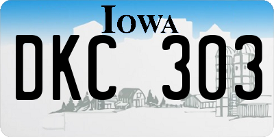 IA license plate DKC303