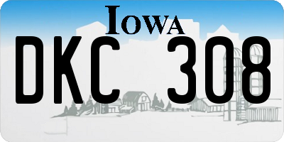 IA license plate DKC308