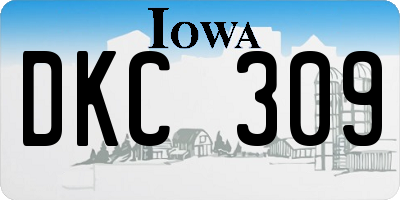 IA license plate DKC309