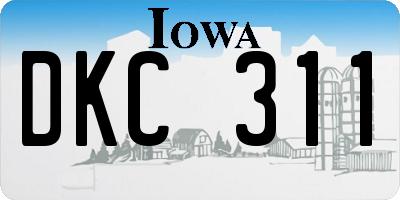 IA license plate DKC311