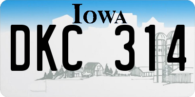 IA license plate DKC314