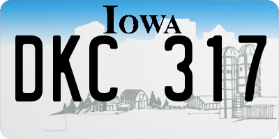IA license plate DKC317