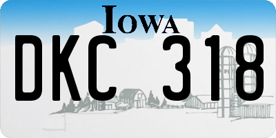IA license plate DKC318