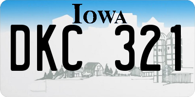 IA license plate DKC321