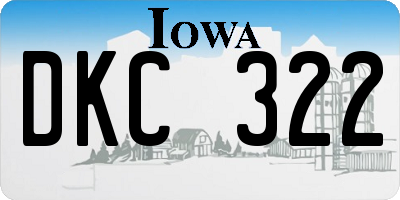 IA license plate DKC322