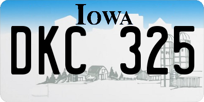 IA license plate DKC325