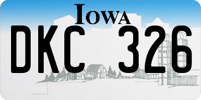 IA license plate DKC326