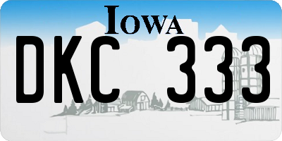 IA license plate DKC333