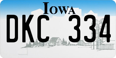 IA license plate DKC334