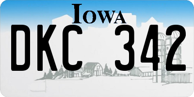 IA license plate DKC342