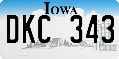 IA license plate DKC343
