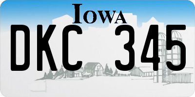 IA license plate DKC345