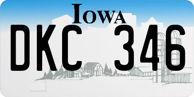 IA license plate DKC346