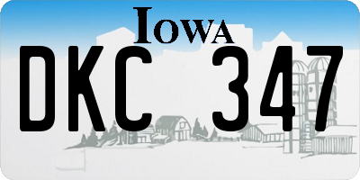 IA license plate DKC347