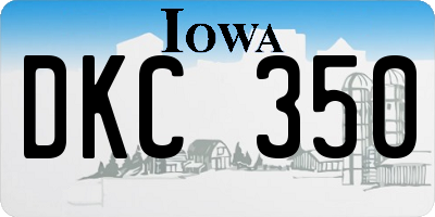 IA license plate DKC350