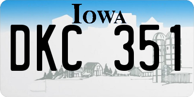 IA license plate DKC351