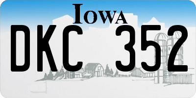 IA license plate DKC352