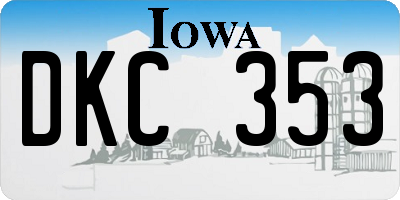 IA license plate DKC353