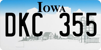 IA license plate DKC355