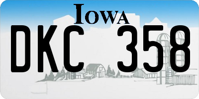 IA license plate DKC358