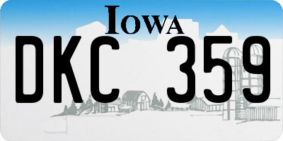 IA license plate DKC359