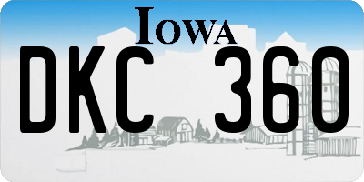 IA license plate DKC360