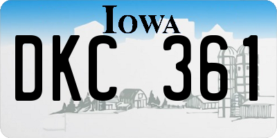 IA license plate DKC361
