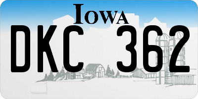 IA license plate DKC362