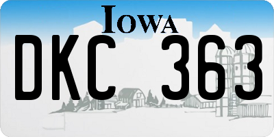 IA license plate DKC363