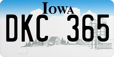 IA license plate DKC365