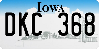 IA license plate DKC368