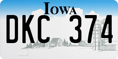 IA license plate DKC374