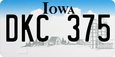 IA license plate DKC375