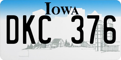IA license plate DKC376