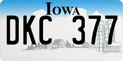 IA license plate DKC377