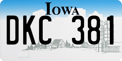 IA license plate DKC381