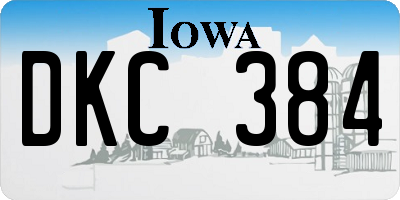 IA license plate DKC384