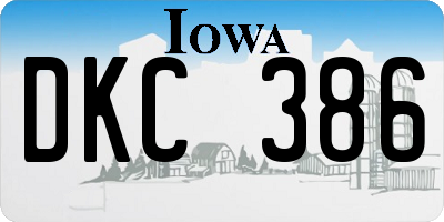 IA license plate DKC386