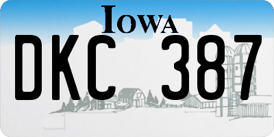 IA license plate DKC387