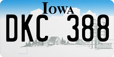 IA license plate DKC388