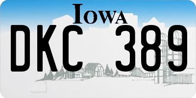 IA license plate DKC389
