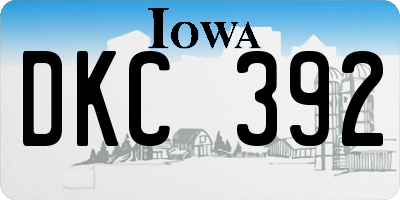 IA license plate DKC392