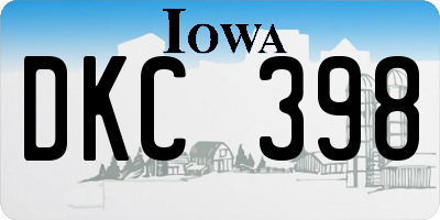 IA license plate DKC398